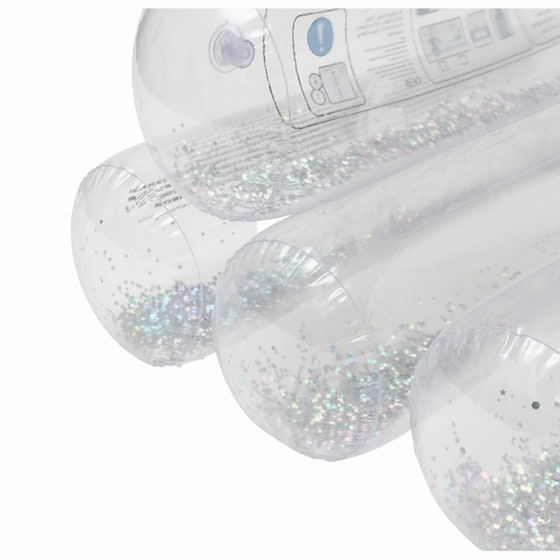 Στρώμα Θαλάσσης SunnyLife Tube Lilo με Glitter 95 cm - Διαφανές image 1