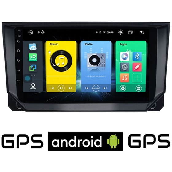 OEM Ηχοσύστημα Αυτοκινήτου Seat Ibiza (2018-) Οθόνη αφής 9" 64GB+4GB Μαύρο image 0