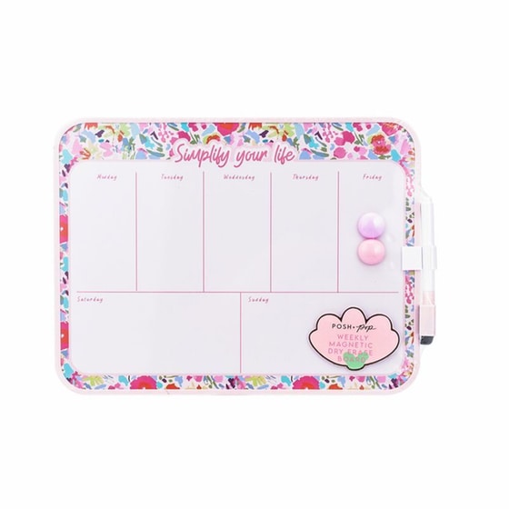 Πλάνο Εβδομαδιαίο Posh+Pop Μαγνητικό Dry Erase Floral image 0