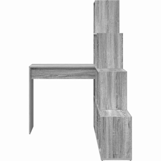 Γωνιακό Γραφείο VidaXL με Ράφι 101,5x149,5x149,5 cm - Γκρι Sonoma image 3