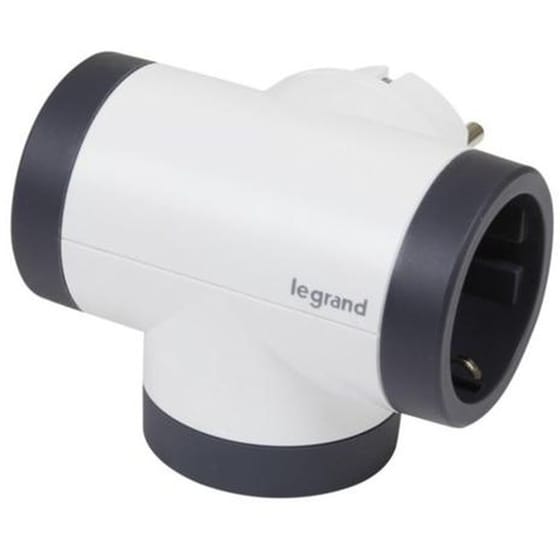Πολύπριζο Legrand 2 θέσεων με περιστροφή /USB-A/USB-C - Λευκό/Σκούρο Γκρι image 1