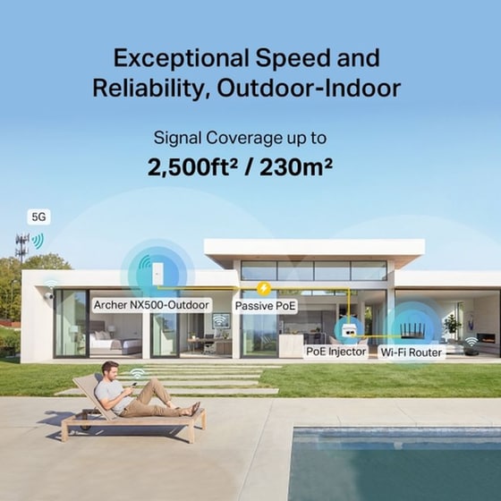 TP-Link Archer NX500 Outdoor 5G Router Multi-Gigabit Black image 5