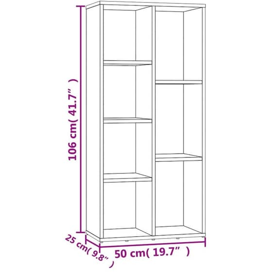 Βιβλιοθήκη VidaXL από Μοριοσανίδα 50x25x106 cm -  Sonoma/ Μπεζ image 6