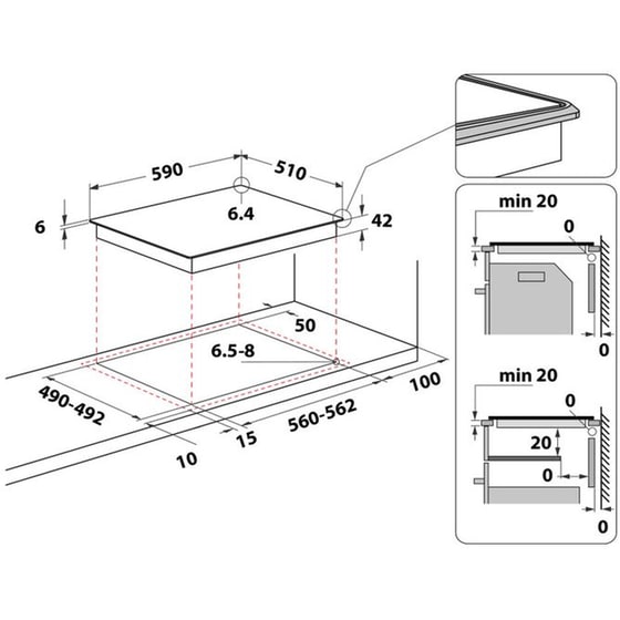 WHIRLPOOL OMSR58CU1SX & AKT8601IX 71 Lt Inox Εντοιχιζόμενος Σετ Φούρνος και Εστία image 12