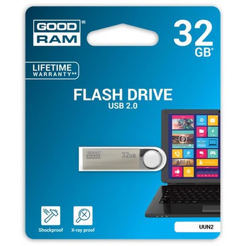 GoodRAM UUN2 32GB USB 2.0 Stick Ασημί