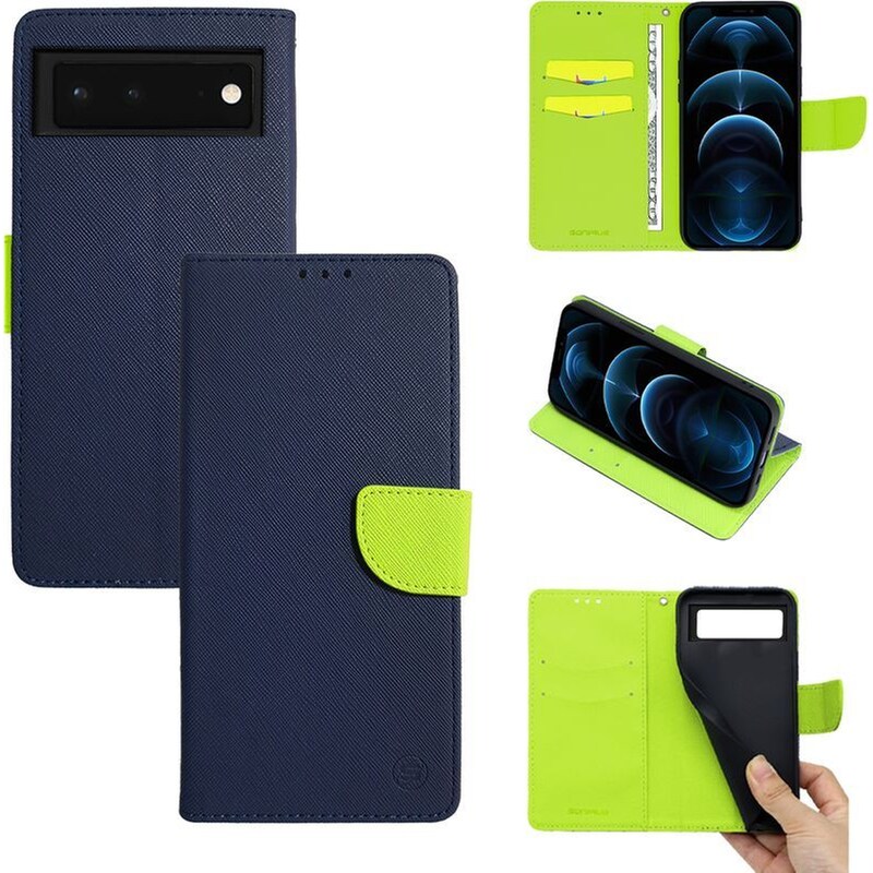 SONIQUE Θήκη Google Pixel 6 5G - Sonique Trend Book - Σκούρο /Μπλε Λαχανί
