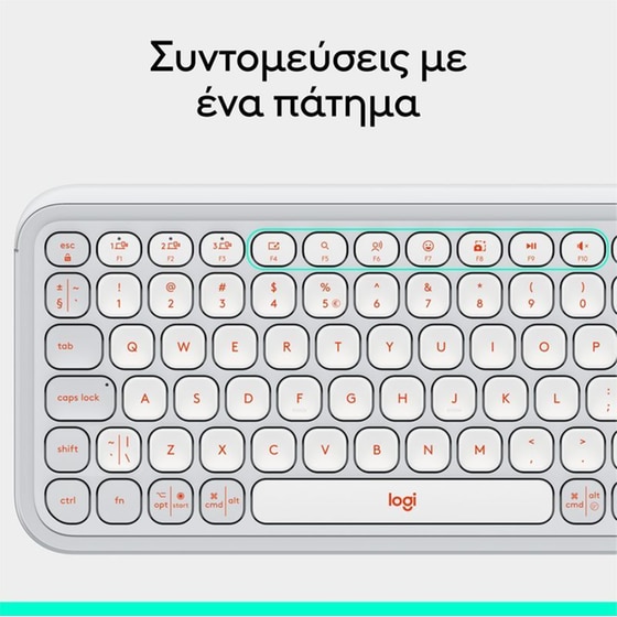 Logitech POP Icon Keys Ασύρματο Πληκτρολόγιο με Bluetooth - Λευκό (US) image 8