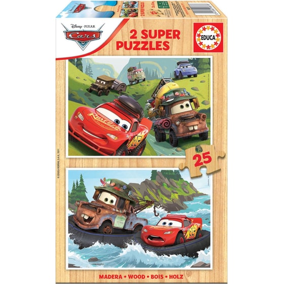 Ξύλινο Παιδικό Puzzle Cars 2*25pcs Educa (18877) image 0