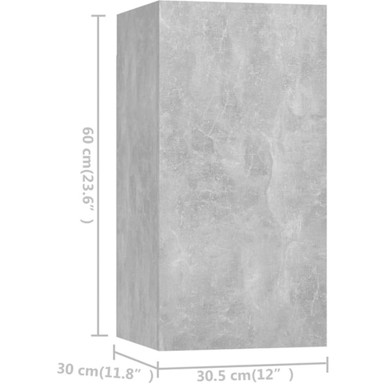 Έπιπλο Τηλεόρασης VidaXL Μοριοσανίδα 4 Τμχ 30x60x30cm - Γκρι image 7