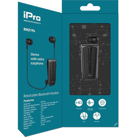 Ακουστικά Bluetooth iPro RH219s - Μαύρο/Γκρι image 7