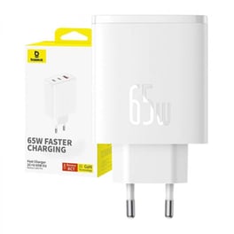 Φορτιστής Πρίζας Baseus OS-Cube Pro 2x USB-C/ 1x USB 65W - Λευκό P10152301213-00