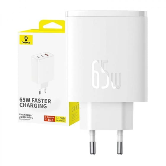 Φορτιστής Πρίζας Baseus OS-Cube Pro 2x USB-C/ 1x USB 65W - Λευκό P10152301213-00 image 0