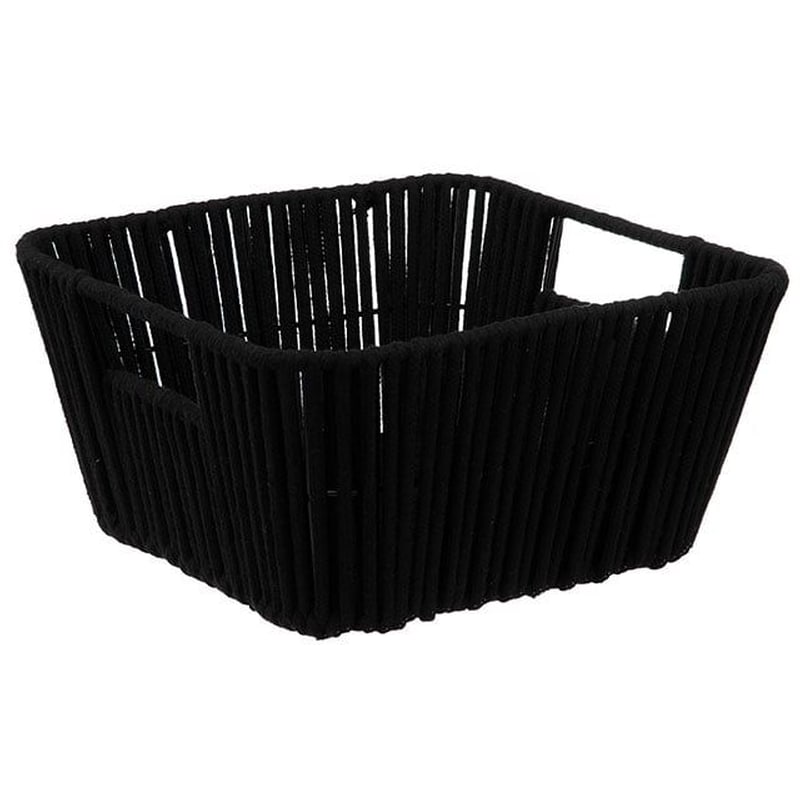 SPITISHOP Καλάθι Αποθήκευσης Spitishop F-v Storage Bask 174885 31x31x15cm Μεταλλικό/Bαμβάκι - Μαύρο