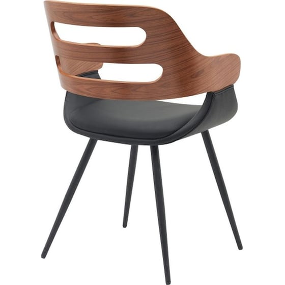 Καρέκλα Επισκέπτη 24Mall Ada από Τεχνητό Δέρμα & Ξύλο Plywood - Μαύρη/ Καφέ image 1