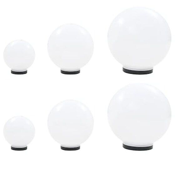 Vidaxl Φωτιστικά Μπάλα Led 6 Τεμ Σφαιρικά 20/30/40 Εκ. Ακρυλικά (pmma) image 1