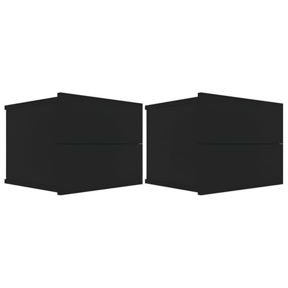 Κομοδίνο Vidaxl Από Μοριοσανίδα 2τμχ 40x30x30 cm - Μαύρο image 0
