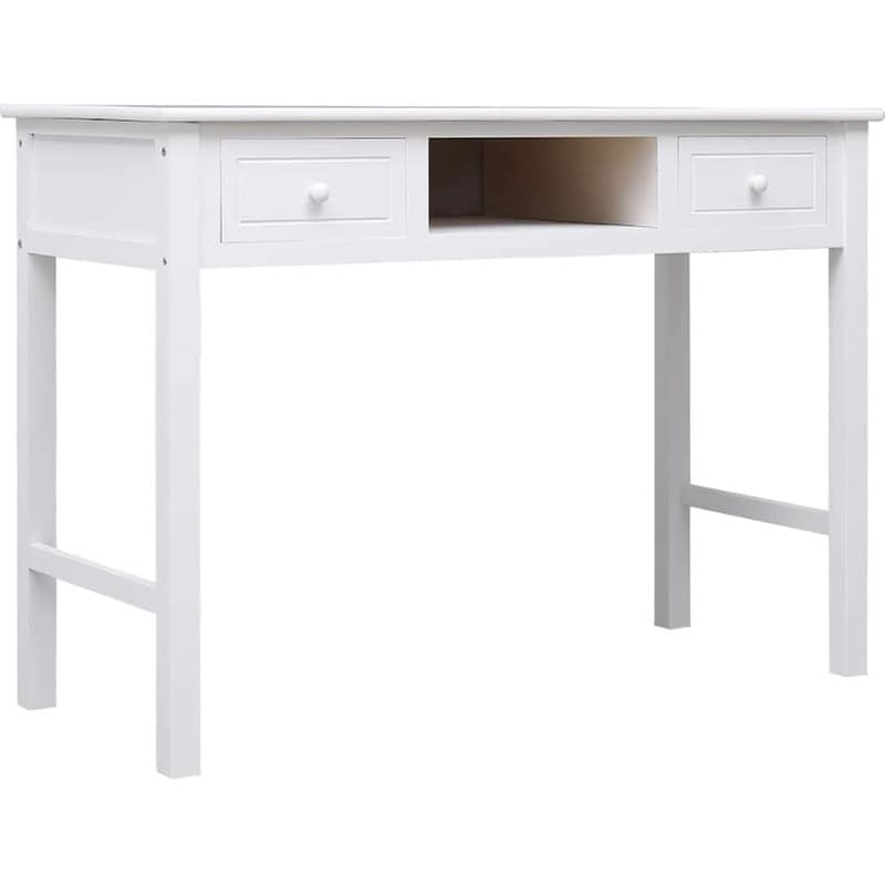 Γραφείο VidaXL από Μασίφ Ξύλο Παυλώνιας 108x45x76 cm - Λευκό