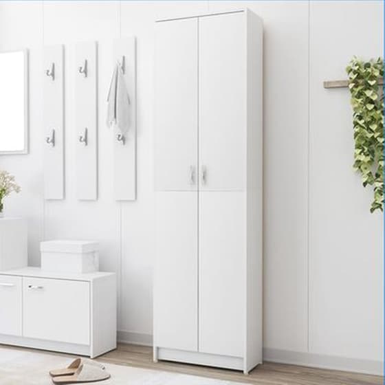 Ντουλάπα Διαδρόμου Vidaxl από Μοριοσανίδα  55x25x189cm - Λευκό image 1