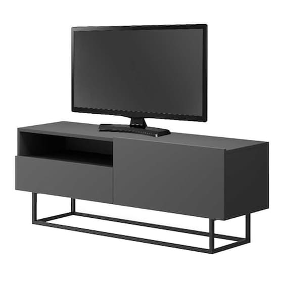 Επιπλο Τηλεορασης Welhome Μελαμίνη Μέταλλο 120x37x46 cm - Ανθρακι image 0