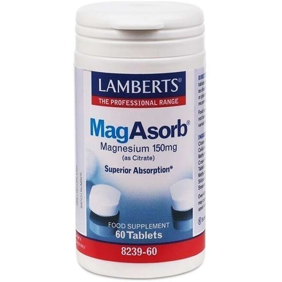 Ειδικό Συμπλήρωμα Διατροφής Lamberts - Magasorb Magnesium (as Citrate) 150mg - 60 Ταμπλέτες image 0