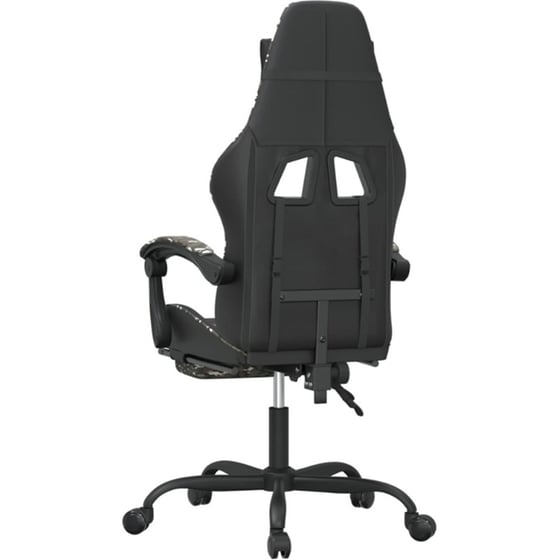 Καρέκλα Gaming VIDAXL 3143865 με Υποπόδιο από Τεχνητό Δέρμα - Μαύρο image 2