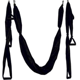 Πανί Aerial Yoga Anti-Gravity Kepeak με Λαβές από Μετάξι - Μαύρο