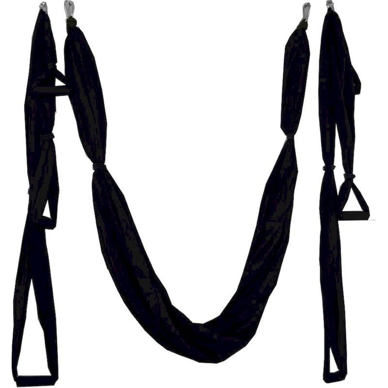 KEPEAK Πανί Aerial Yoga Anti-Gravity Kepeak με Λαβές από Μετάξι - Μαύρο