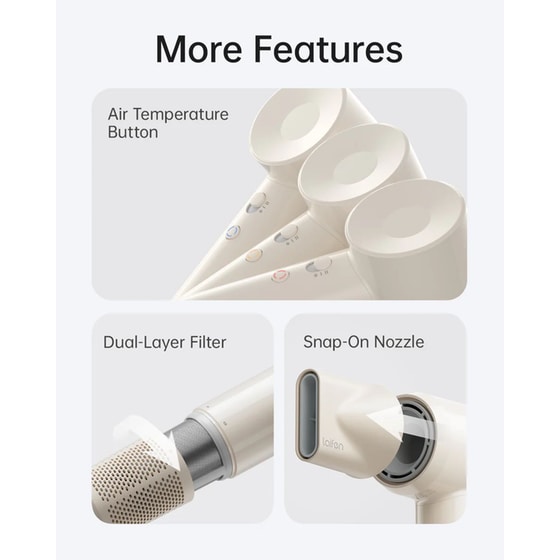 LAIFEN SE LITE Σεσουάρ Μαλλιών 1400 W Μπεζ image 3