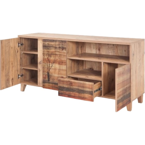 Έπιπλο Τηλεόρασης 24Mall Mare Atlantic Pine από Μοριοσανίδα 160x45x65 cm - Καφέ image 3