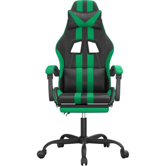 Καρέκλα Gaming VIDAXL 3143833 με Υποπόδιο από Τεχνητό Δέρμα - Μαύρο image 1