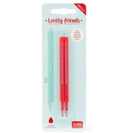 Ανταλλακτικά για Gel Στυλό Legami Lovely Friends Κόκκινο 0.5mm (2 Τεμάχια)