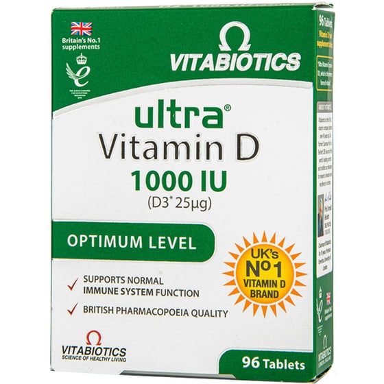 Vitabiotics Ultra Vitamin D3 1000IU (25μg) - 96 ταμπλέτες image 0