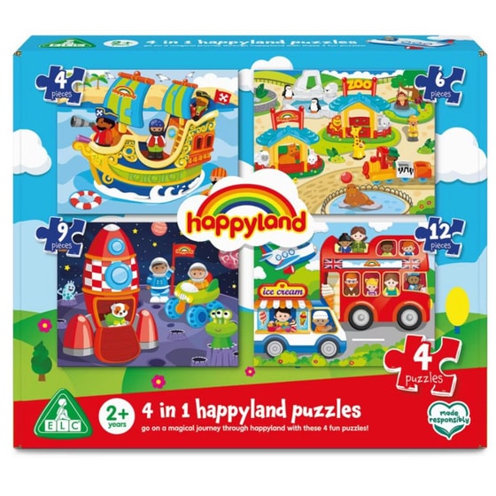 Παιδικό Παζλ ELC Happyland 4 σε 1 (4/6/9/12 Κομμάτια) image 2