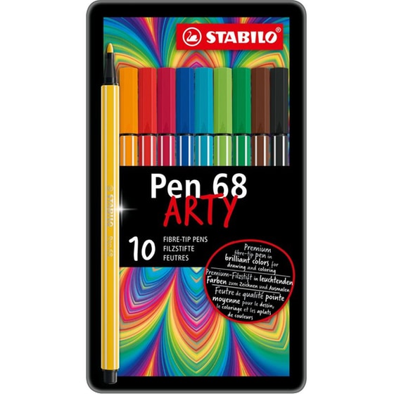 Μαρκαδόροι Γραφής Stabilo Arty Pen 68 Μεταλλική Θήκη 1.0 mm (10 Τεμάχια) image 0