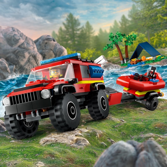 LEGO® City 4x4 Fire Truck with Rescue Boat (60412) image 9