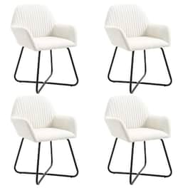 Καρέκλες Τραπεζαρίας Vidaxl  Υφασμάτινες 4 Τμχ - Κρεμ