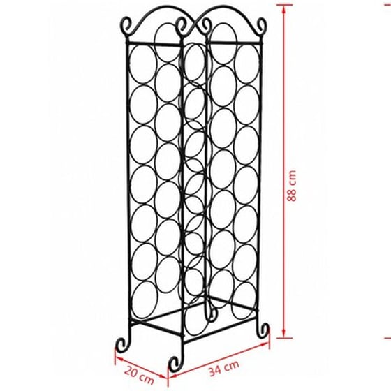 Ραφιέρα Κρασιών Vidaxl Από Μέταλλο Για 21 Φιάλες - Μαύρη image 4