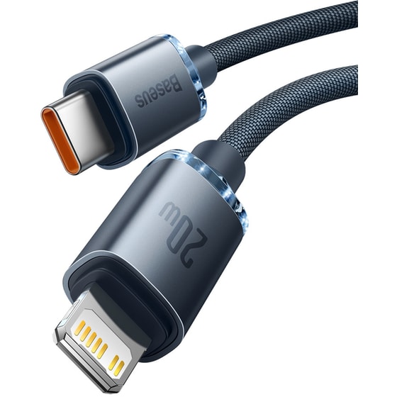 Καλώδιο δεδομένων Baseus Crystal Shine Series Usb-C to Lightning 20W 2m - Black image 1