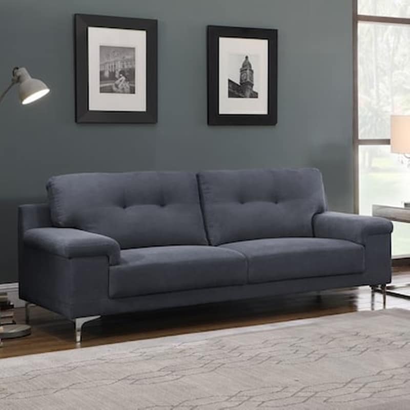 Note Καναπές 3θέσιος Ύφασμα Μπλε Γκρι C59214