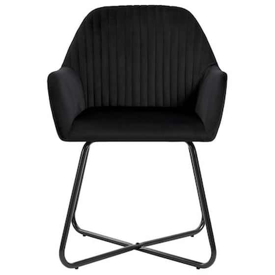 Καρέκλες Τραπεζαρίας Vidaxl Βελούδινες 6 Τμχ - Μαύρες image 4