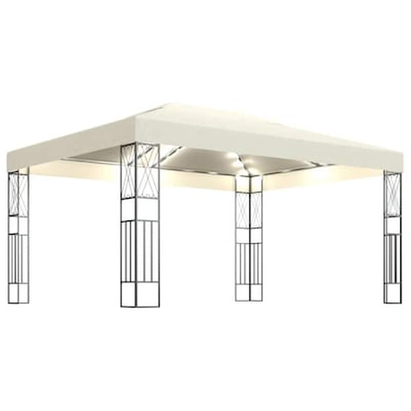 Κιόσκι Vidaxl Υφασμάτινο με Φώτα 3x4m - Κρεμ