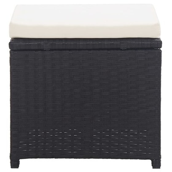 Vidaxl Σκαμπό Κήπου 2 Τεμ. Μαύρα Από Συνθετικό Ρατάν Με Μαξιλάρια image 5