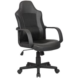 Καρέκλα Γραφείου Woodwell C10797 από Τεχνητό δέρμα - Μαύρη