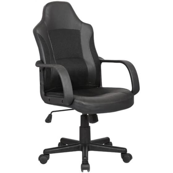 Καρέκλα Γραφείου Woodwell C10797 από Τεχνητό δέρμα - Μαύρη image 0