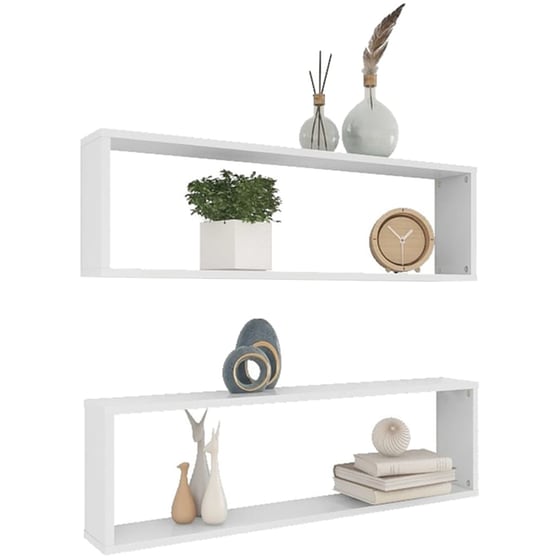 Ράφια Τοίχου VidaXL από Μοριοσανίδα 100x15x30 cm 2 Τμχ - Λευκό image 7