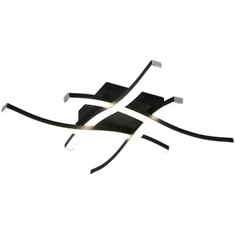 Trio Lighting Route Πλαφονιέρα Οροφής 46εκ. Μαύρη με Ενσωματωμένο LED