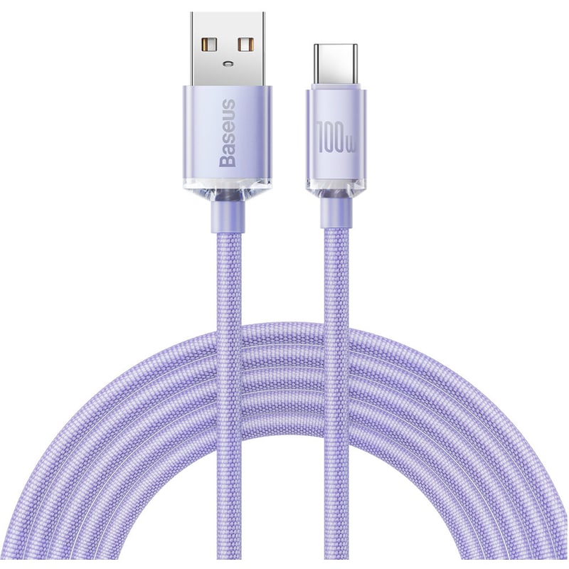 Καλώδιο δεδομένων Baseus Crystal Shine Series Usb to Usb-C 100 W 2m - Lilac