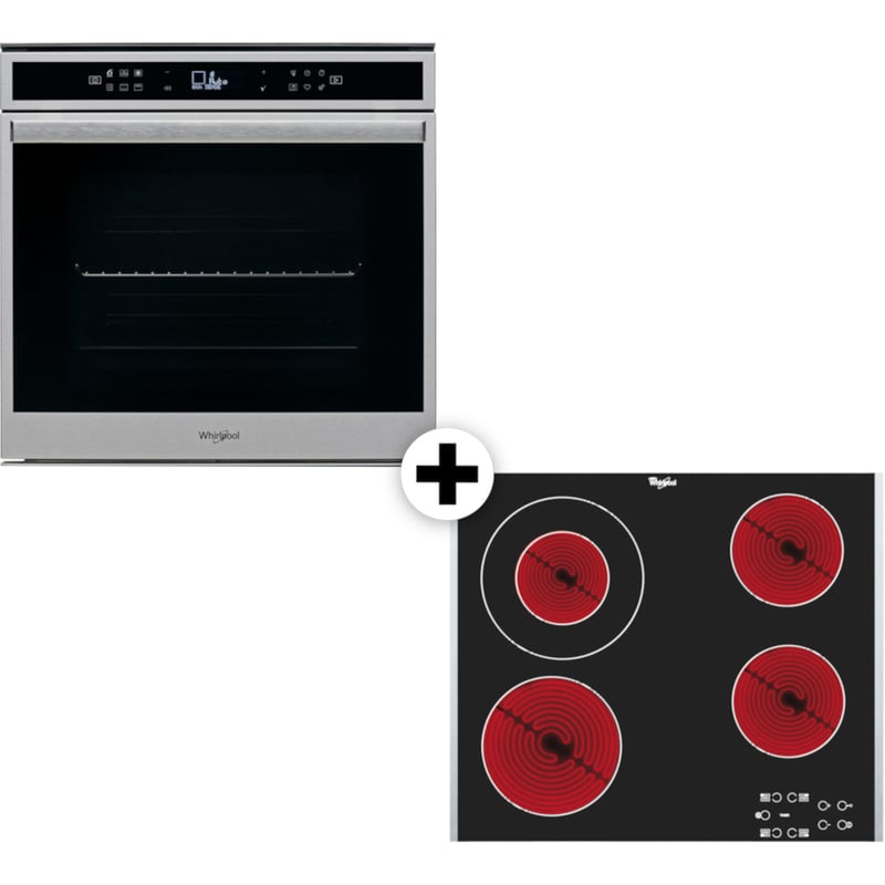 WHIRLPOOL W6OM44S1H AKT8130BA 73 Lt Inox Eντοιχιζόμενο Σετ Φούρνος και Εστία