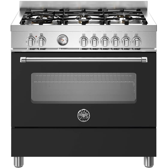 BERTAZZONI MAS96L1ENET 86 Lt Μαύρο Μεικτή Κουζίνα Αερίου image 0