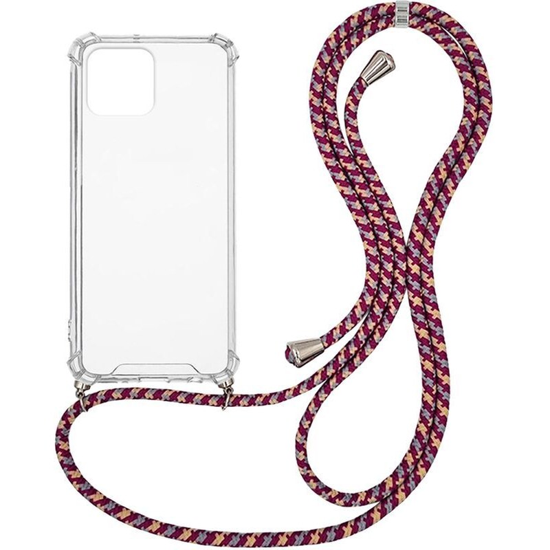 Θήκη Apple iPhone 12 Pro - Sonique με Κορδόνι Armor Clear - Μπορντό